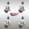 Service Caster 3 Inch 316SS High Temp Glass Filled Nylon 1-3/4 Inch Stem Caster Set Brake SCC SCC-SS316EX20S314-GFNSHT-TLB-134-4 - alternate 2